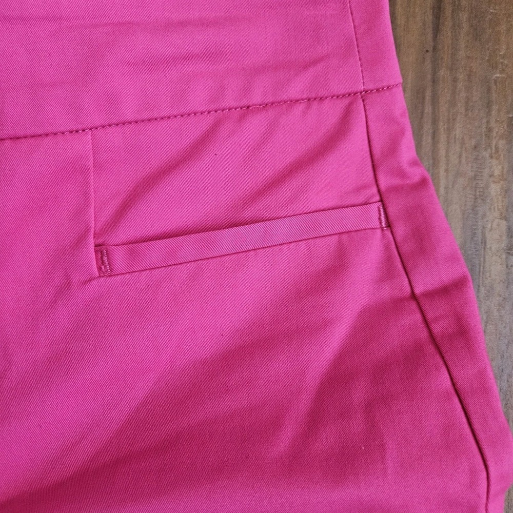 Ann Taylor Factory Womens 4 Fuchsia Pink Cotton Stretch Straight Leg Dress Pants - Picture 3 of 11